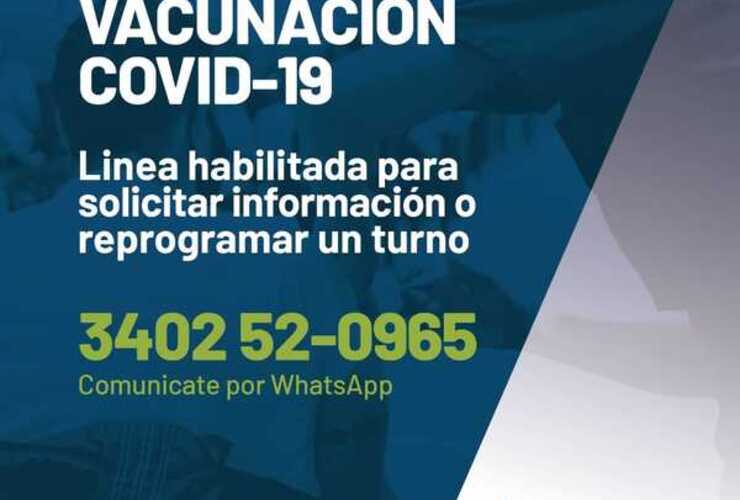 Imagen de Covid - 19: Línea para información o reprogramación de turnos para vacunación