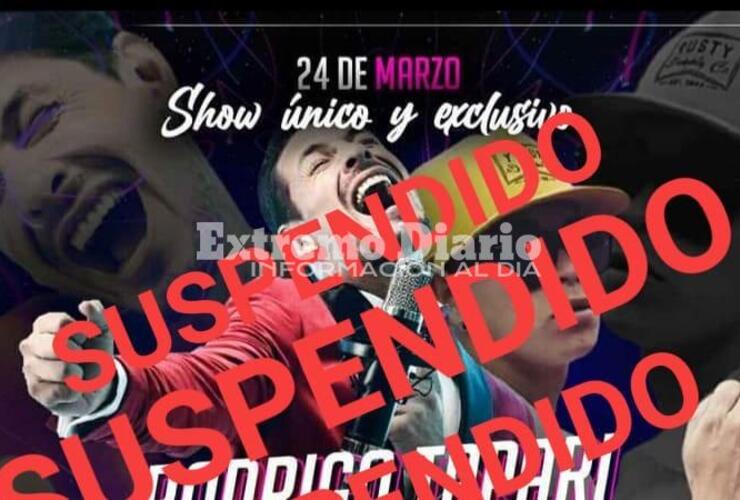 La Comuna suspendió la realización del evento que tenía a Rodrigo Tapari como artista principal.