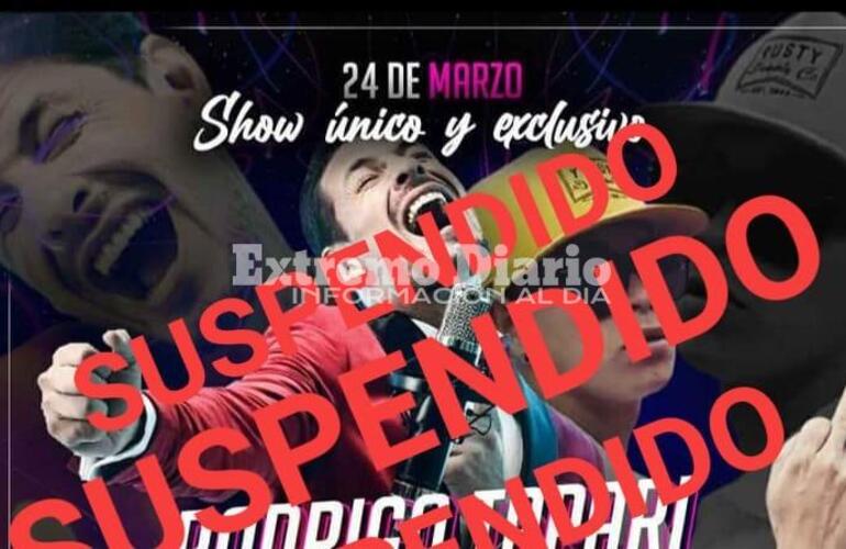 La Comuna suspendió la realización del evento que tenía a Rodrigo Tapari como artista principal.