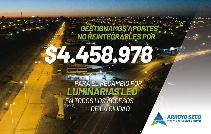 Imagen de Se gestionaron aportes no reintegrables por $4.458.978 para el recambio por luminaria led en la ciudad