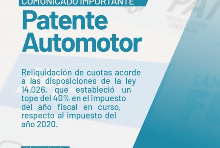 Imagen de Comunicado importante: Patente automotor