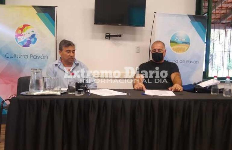 José Lopez, pte comunal, y Gabriel Filippi, titular de Fimet SRL