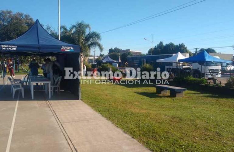 El operativo se realizó esta mañana en el playón deportivo de barrio Centro.