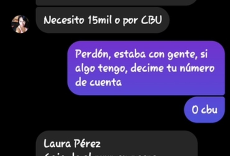 Captura de una de las conversaciones registradas