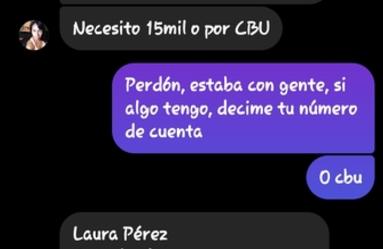 Captura de una de las conversaciones registradas