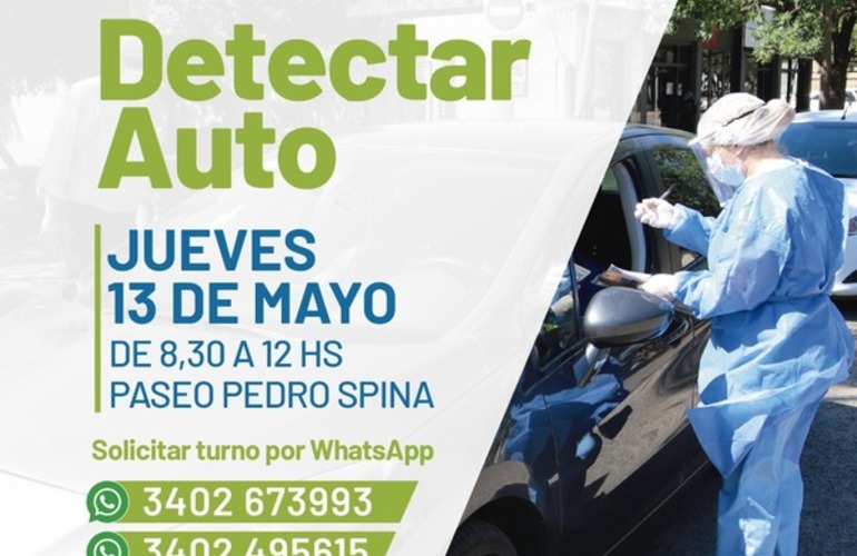 Imagen de Covid 19: Mañana nuevo Detectar Auto en el Paseo Pedro Spina