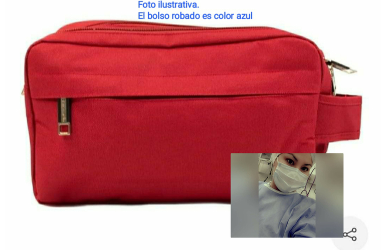 La enfermera difundió en sus redes el diseño del bolso que le robaron