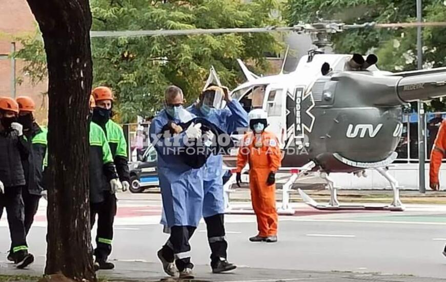 La beb&eacute; fue trasladada al Hospital Vilela
