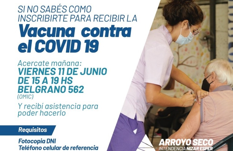 Imagen de Asesoramiento para la inscripción al registro de vacunación contra el Covid - 19