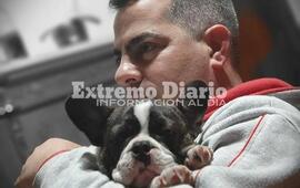 Gherardi y su perro Cristobal.