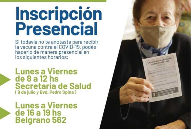 Imagen de Vacunación Covid - 19: Inscripción presencial