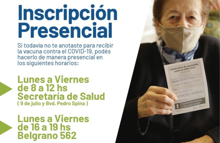 Imagen de Vacunaci&oacute;n Covid - 19: Inscripci&oacute;n presencial