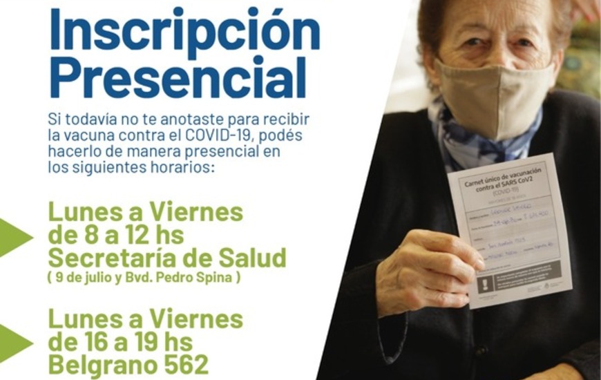 Imagen de Vacunaci&oacute;n Covid - 19: Inscripci&oacute;n presencial
