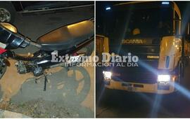 Imagen de Secuestran moto y cami&oacute;n
