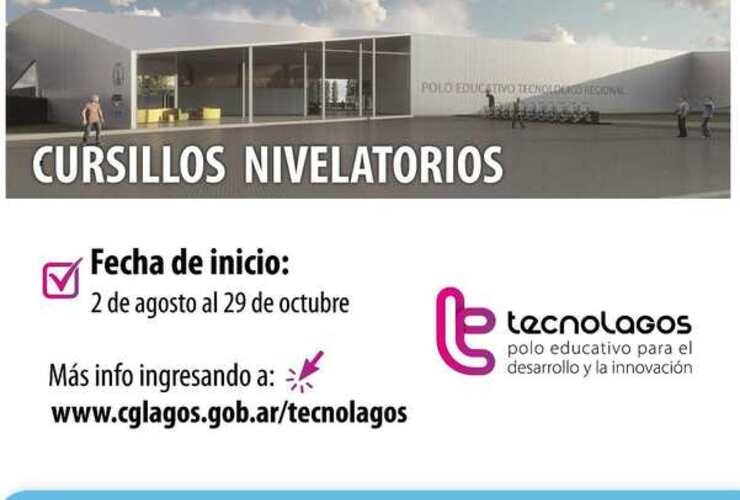 Imagen de TecnoLagos: cierre de inscripción de Cursillos Nivelatorios. La fecha de inicio será del 2/08 al 29/10.