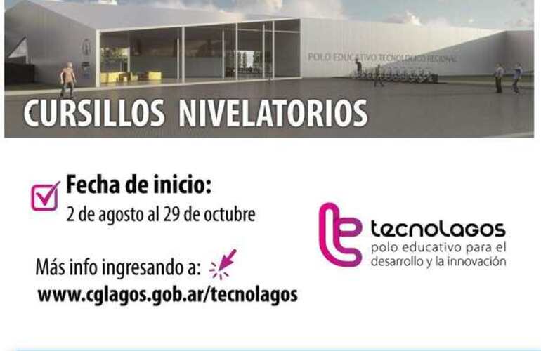 Imagen de TecnoLagos: cierre de inscripción de Cursillos Nivelatorios. La fecha de inicio será del 2/08 al 29/10.