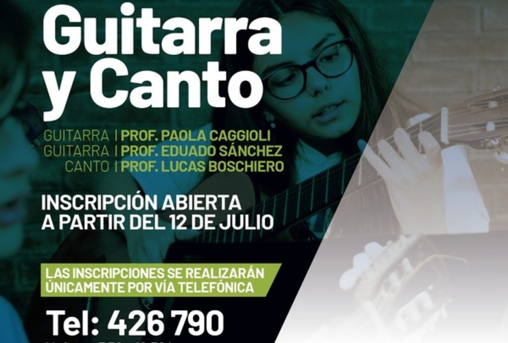 Imagen de Apertura de inscripciones a los Talleres Culturales de Guitarra y Canto