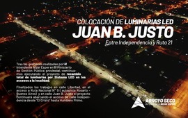 Imagen de Colocaci&oacute;n de luminaria led: Juan B. Justo entre Independencia y Ruta 21