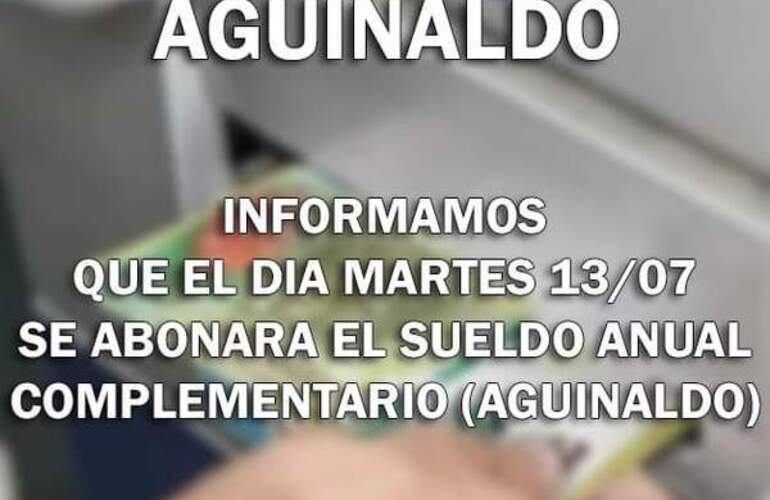 Imagen de Mañana se pagarán más de 13 millones de pesos para aguinaldo