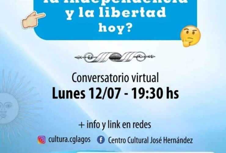 Imagen de Hoy Conversatorio Virtual, iniciativa para interpretar la Independencia y la Libertad.