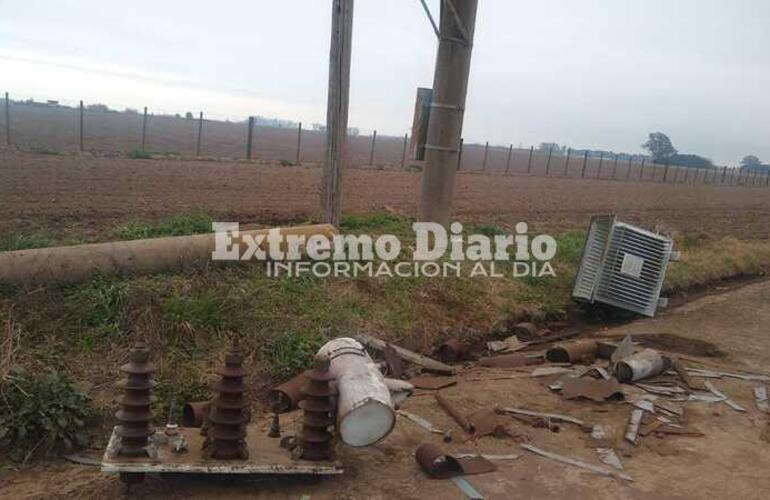 El trafo se encontraba entre Fighiera y el arroyo Pavón