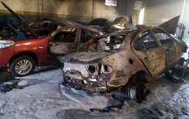 Imagen de Se incendiaron autom&oacute;viles en un taller mec&aacute;nico de General Lagos