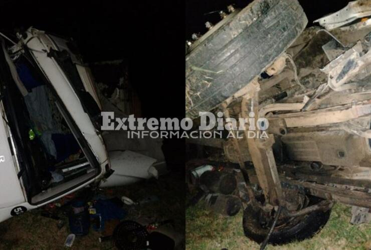 El camionero salió ileso. Trabajó en el lugar, personal de subcomisaria 11°.