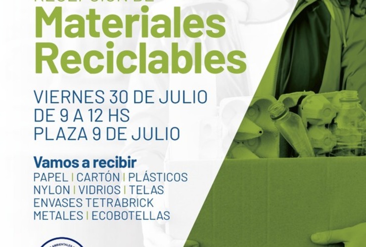 Imagen de Recepción de materiales reciclables en la Plaza 9 de Julio