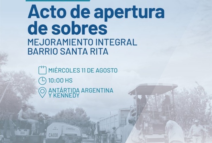 Imagen de Plan Incluir: Acto de apertura de sobres para el mejoramiento integral del Barrio Santa Rita