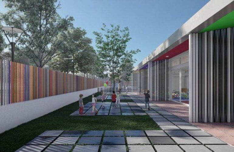 Los jardines contarán con cuatro aulas interconectadas y tendrán paneles solares, entre otras características. Los jardines contarán con cuatro aulas interconectadas y tendrán paneles solares, entre otras características.