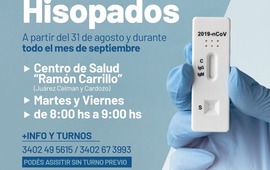 Imagen de El Operativo de Hisopados continuar&aacute; en el Centro de Salud "Ram&oacute;n Carrillo"