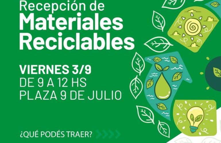 Imagen de Nueva jornada de recepción de materiales reciclables en la Plaza 9 de Julio