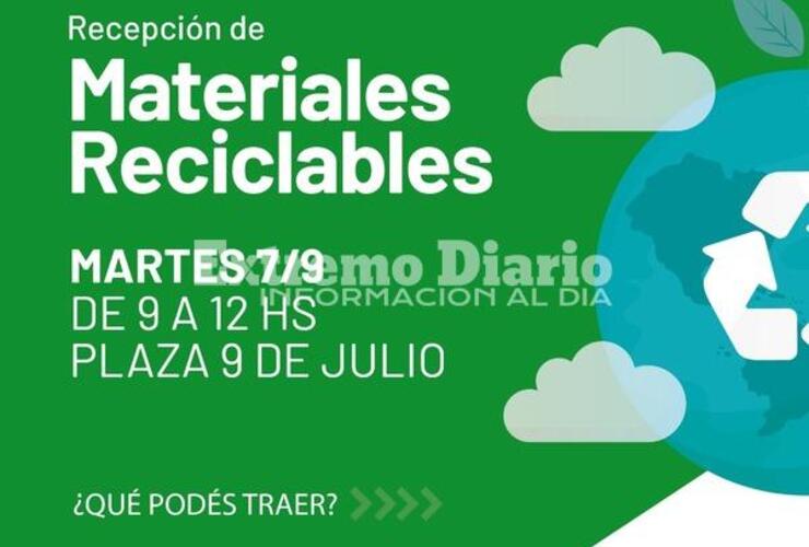 Imagen de Mañana nueva recepción de materiales reciclables en la Plaza 9 de Julio