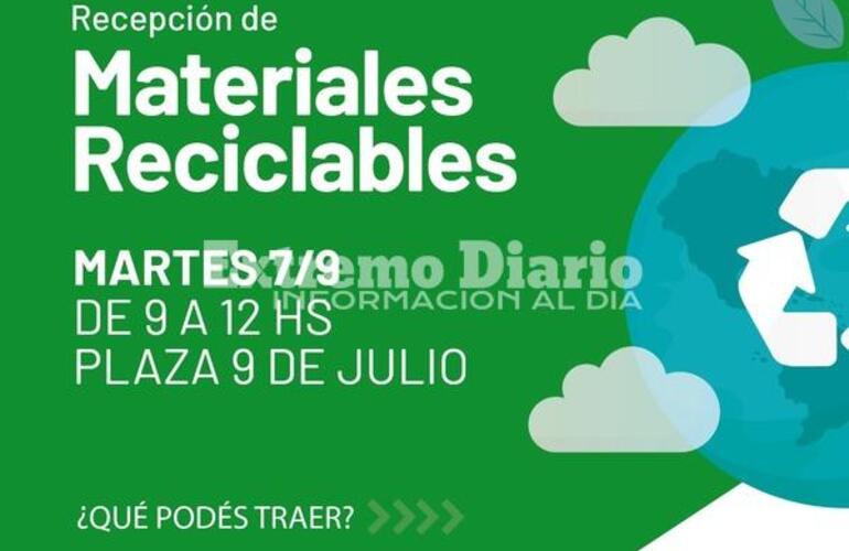 Imagen de Mañana nueva recepción de materiales reciclables en la Plaza 9 de Julio