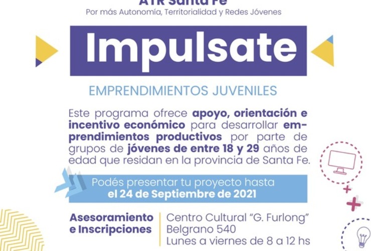 Imagen de Impulsate, emprendimientos juveniles mediante el Programa ATR Santa Fe