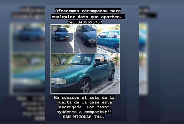 Imagen de Le robaron el auto el sábado a la madrugada