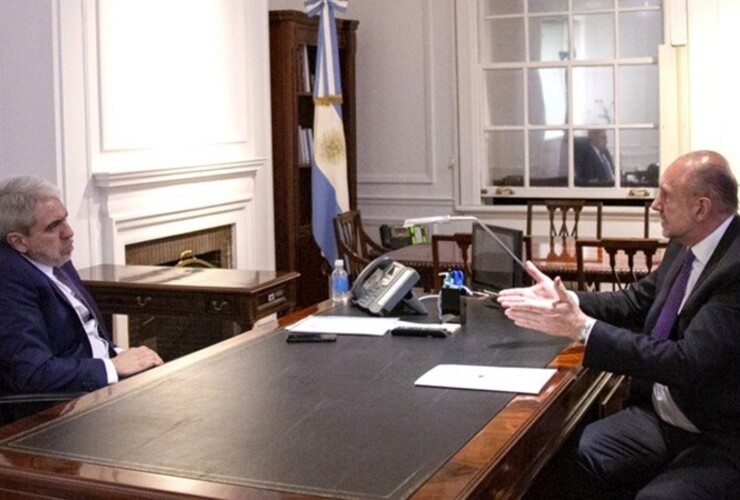Hace algunos días, el gobernador Perotti visitó al flamante ministro de Seguridad. (Min de Seguridad)