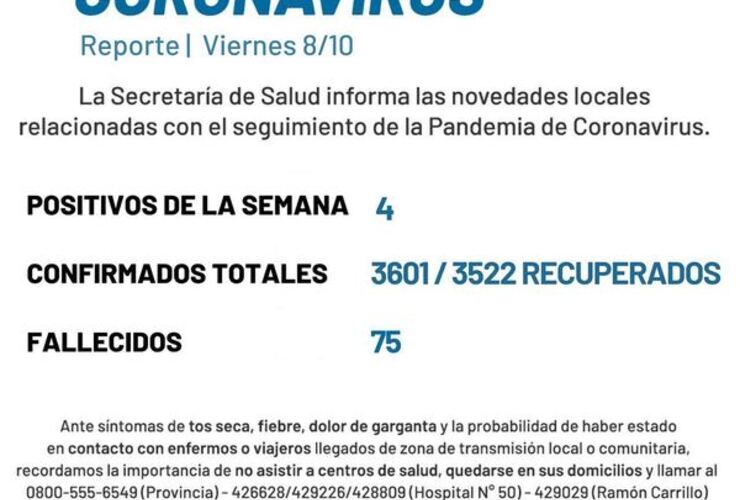 Imagen de Reporte semanal casos covid en Arroyo Seco