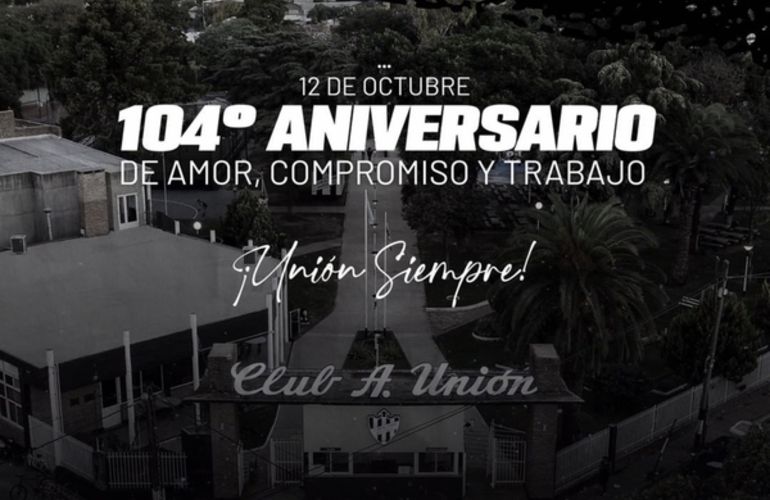 Imagen de El Club Atlético Unión de Arroyo Seco, cumple hoy 12 de Octubre, su 104 Aniversario.