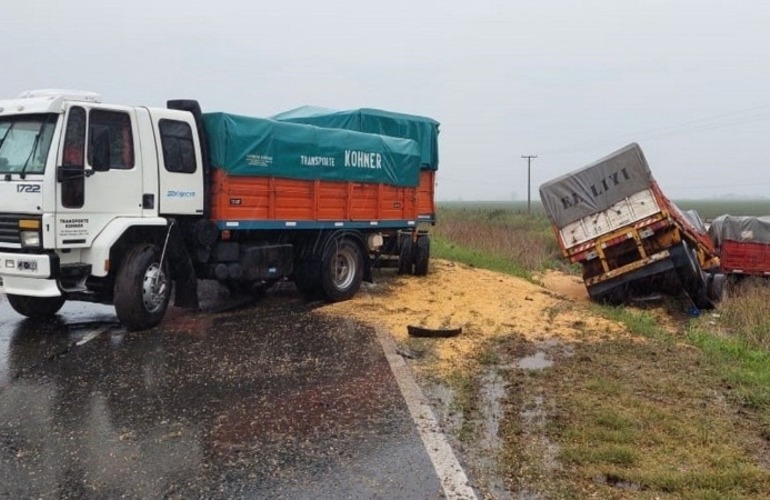 Imagen de Otro choque fatal en la región bajo la lluvia: un muerto en una colisión de tres camiones en la Ruta 91