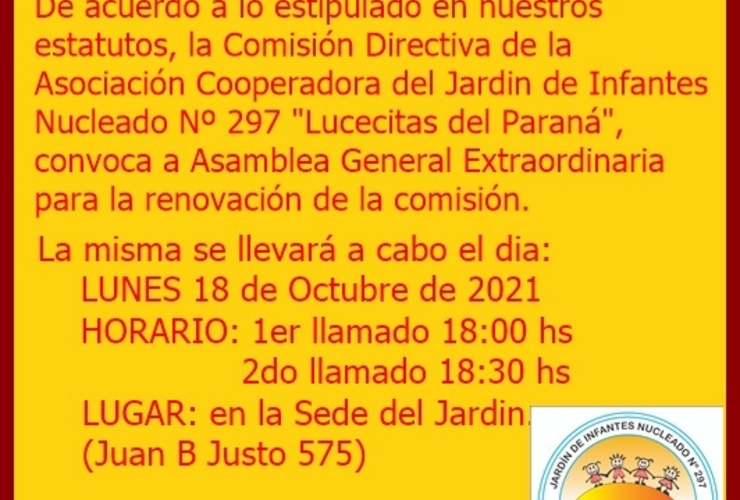 Imagen de Llamado a Asamblea General Extraordinaria