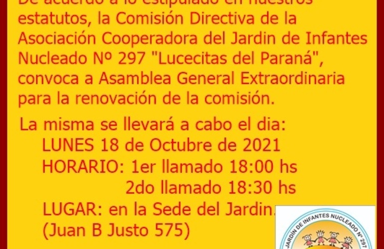 Imagen de Llamado a Asamblea General Extraordinaria