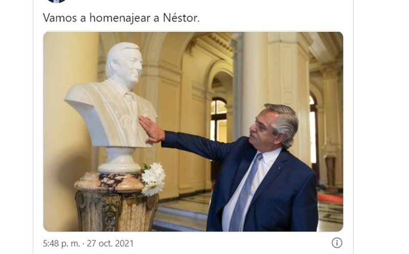 Imagen de Alberto Fern&aacute;ndez fue el &uacute;nico orador en el acto de homenaje a N&eacute;stor Kirchner