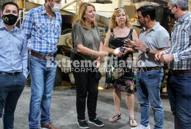 Sabbatini los acompañó en su recorrido por la localidad