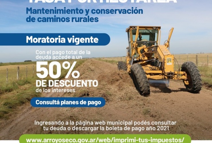 Imagen de Tasa por hectárea: Mantenimiento y conservación de caminos rurales