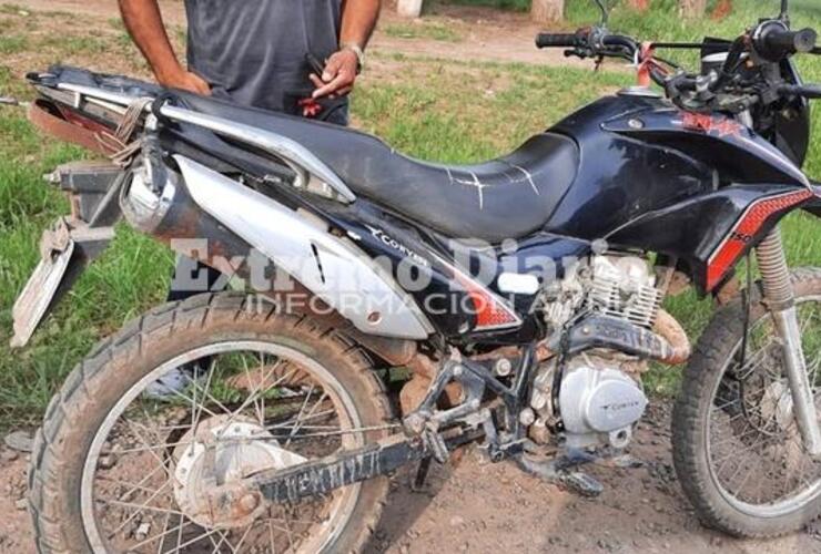 Una de las motos que resultó remitida al corralón durante la tarde de hoy.