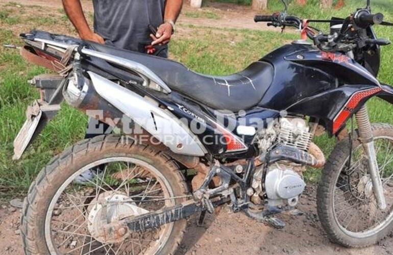 Una de las motos que resultó remitida al corralón durante la tarde de hoy.