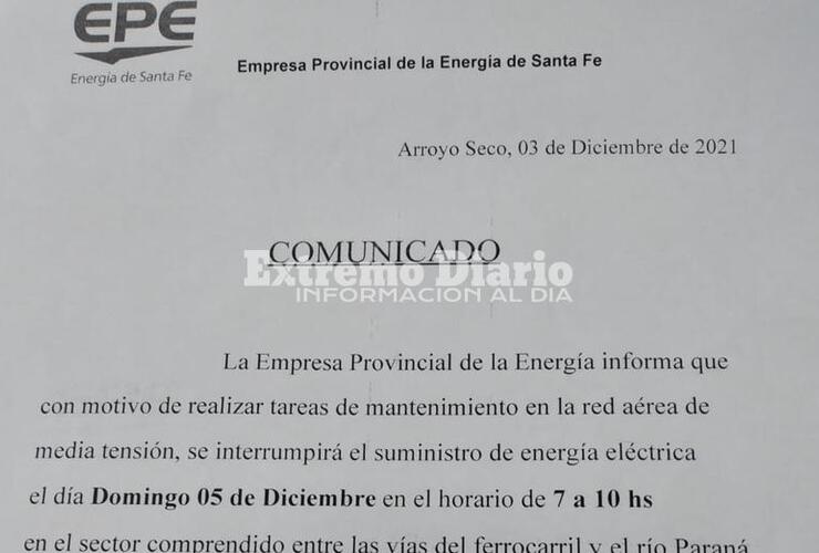 Imagen de Corte programado de la EPE