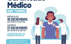 Imagen de Certificado m&eacute;dico exclusivo para quienes deban presentarlo en los tiburones o la colonia de vacaciones municipal