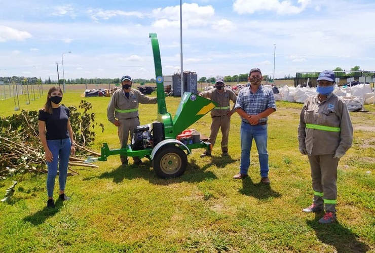 La máquina fue presentada y probada en la planta de reciclado.